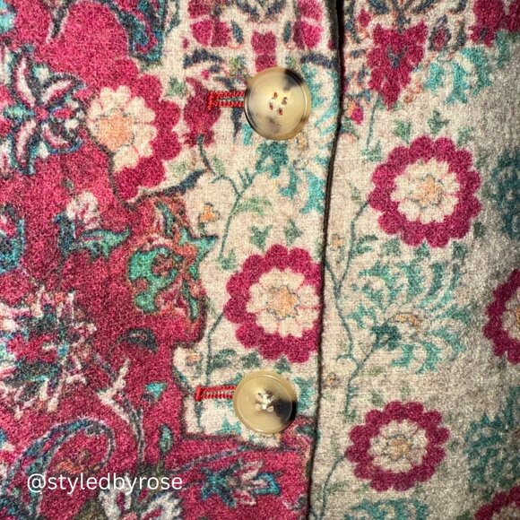 Vintage ETRO Women's Blazer Jacket in Wool Silk Blend Paisley Pattern Sz 48, M/L - Picture 6 of 12